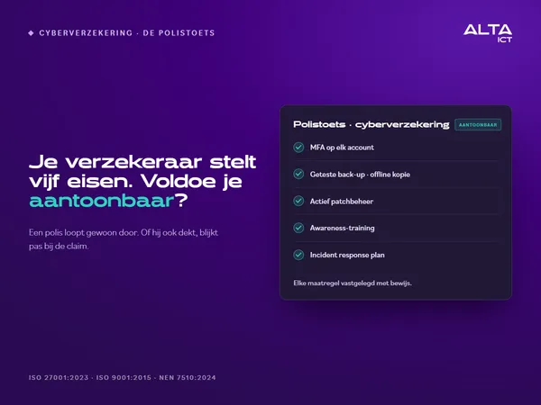 Hero bij cyberverzekeringen: een polistoets met de vijf eisen die verzekeraars aantoonbaar op orde willen zien